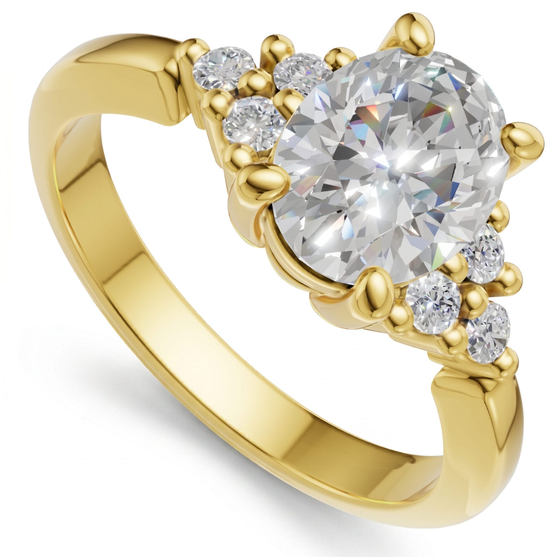 Pierścionek zaręczynowy Vida z żółtego złota z diamentami naturalnymi 1.12 ct GESELLE
