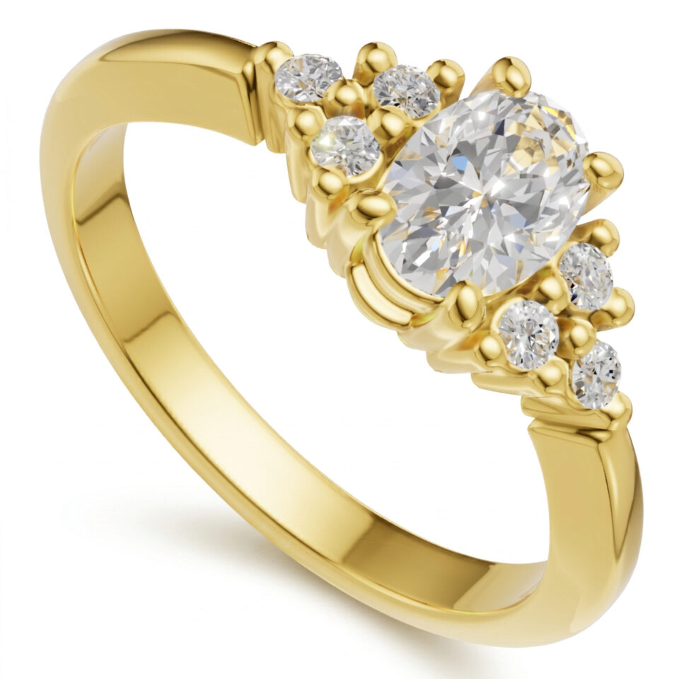 Pierścionek zaręczynowy Vida z żółtego złota z diamentami naturalnymi 0.59 ct GESELLE