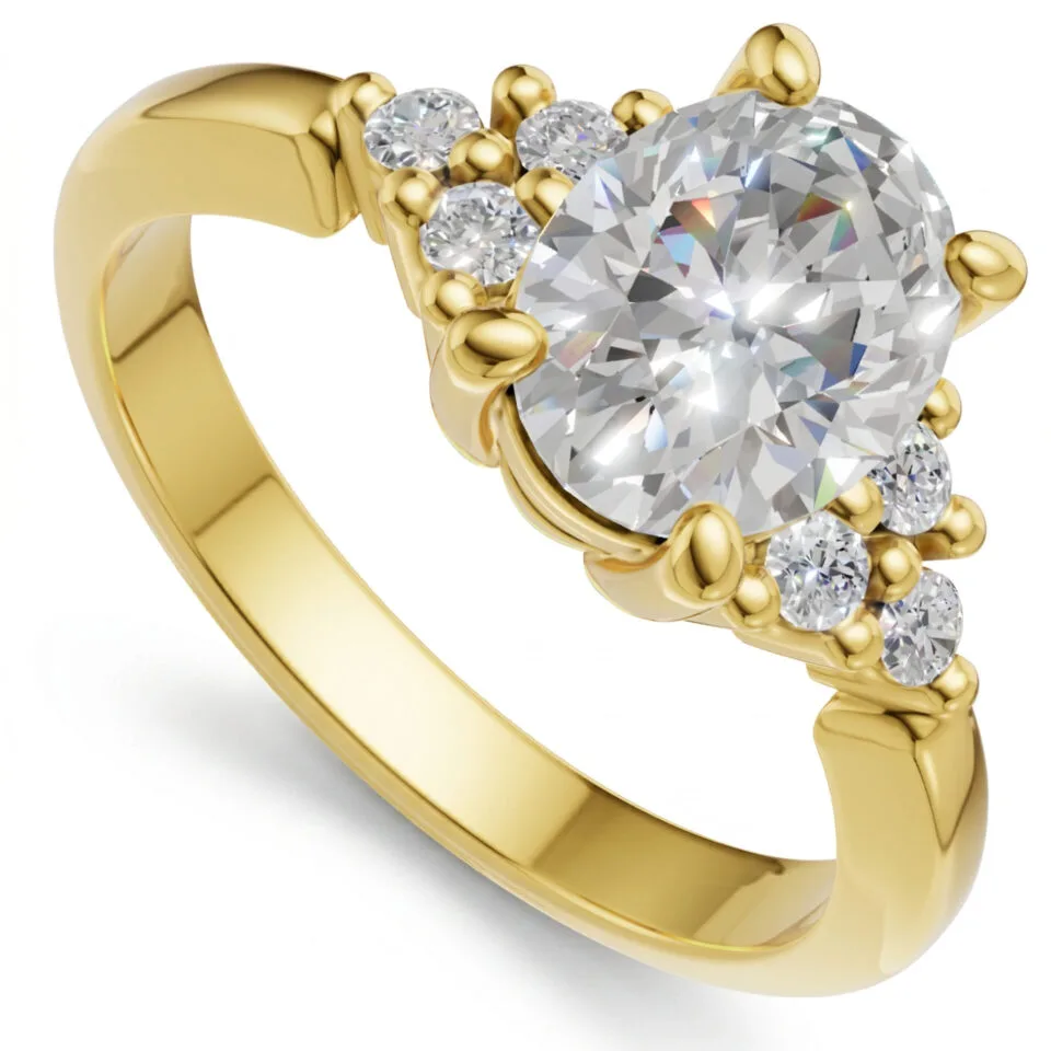 Pierścionek zaręczynowy Vida z żółtego złota z diamentem laboratoryjnym 1.12 ct GESELLE