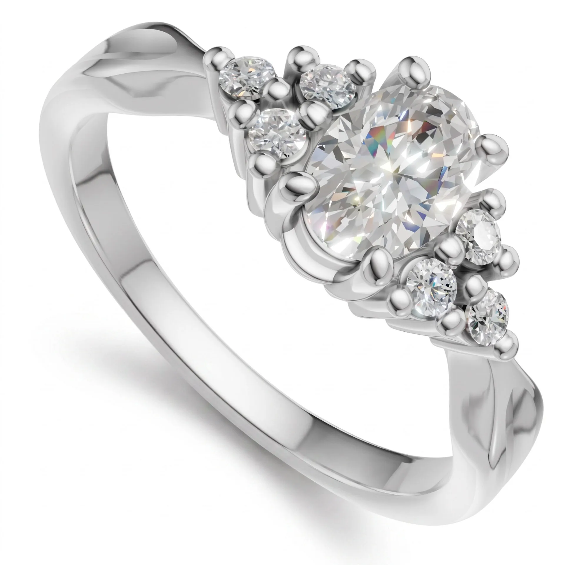 Pierścionek zaręczynowy Vivid II z białego złota z diamentem laboratoryjnym 0.59 ct GESELLE
