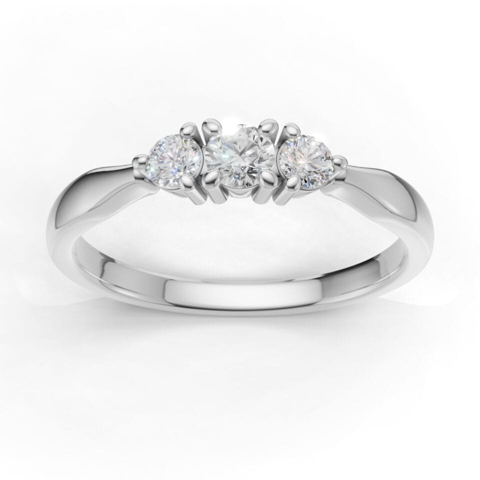 Pierscionek zareczynowy w bialym zlocie Elena z diamentami 0.20 ct 2