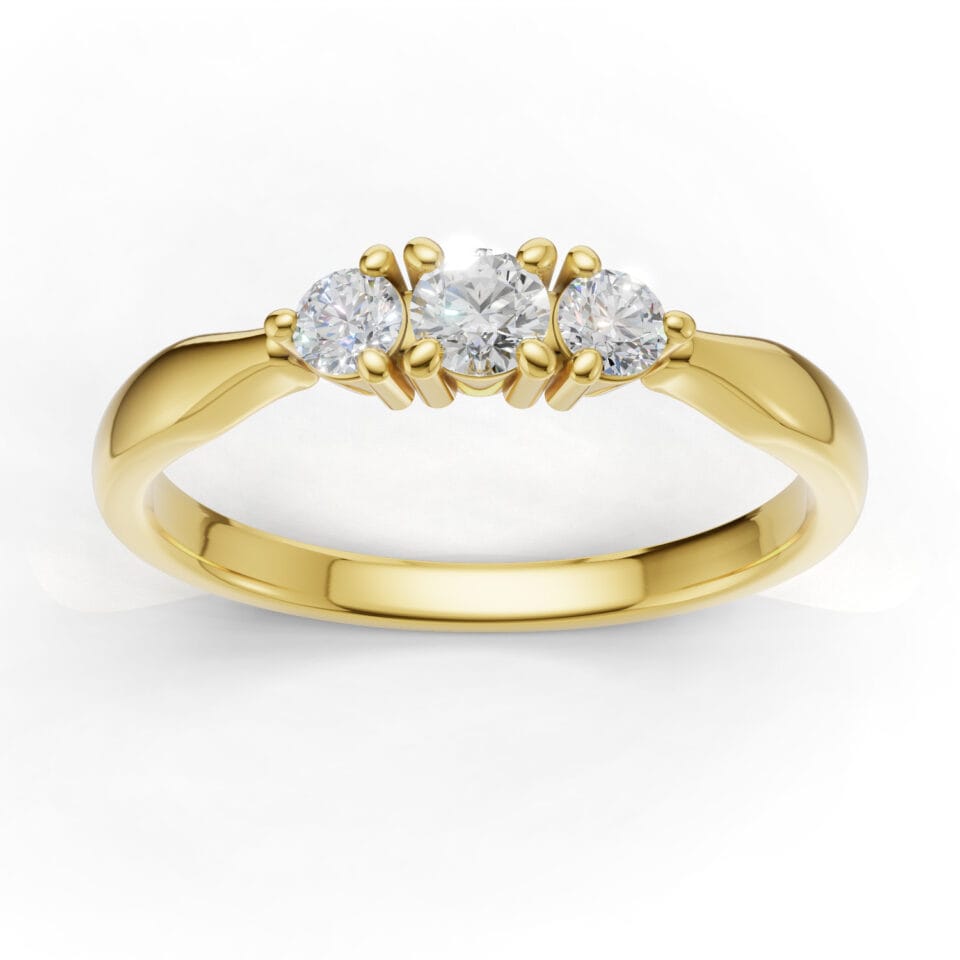 Pierscionek zareczynowy w zoltym zlocie Elena z diamentami 0.20 ct 2