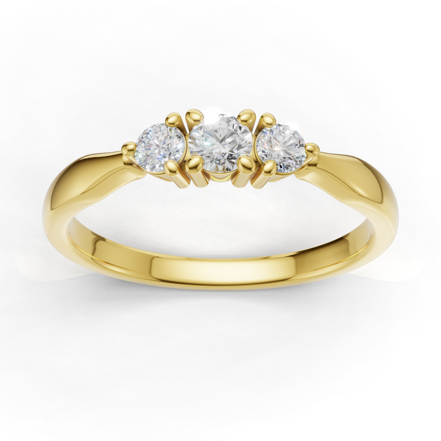 Pierścionek zaręczynowy w żółtym złocie Elena z diamentami 0.20 ct (2)