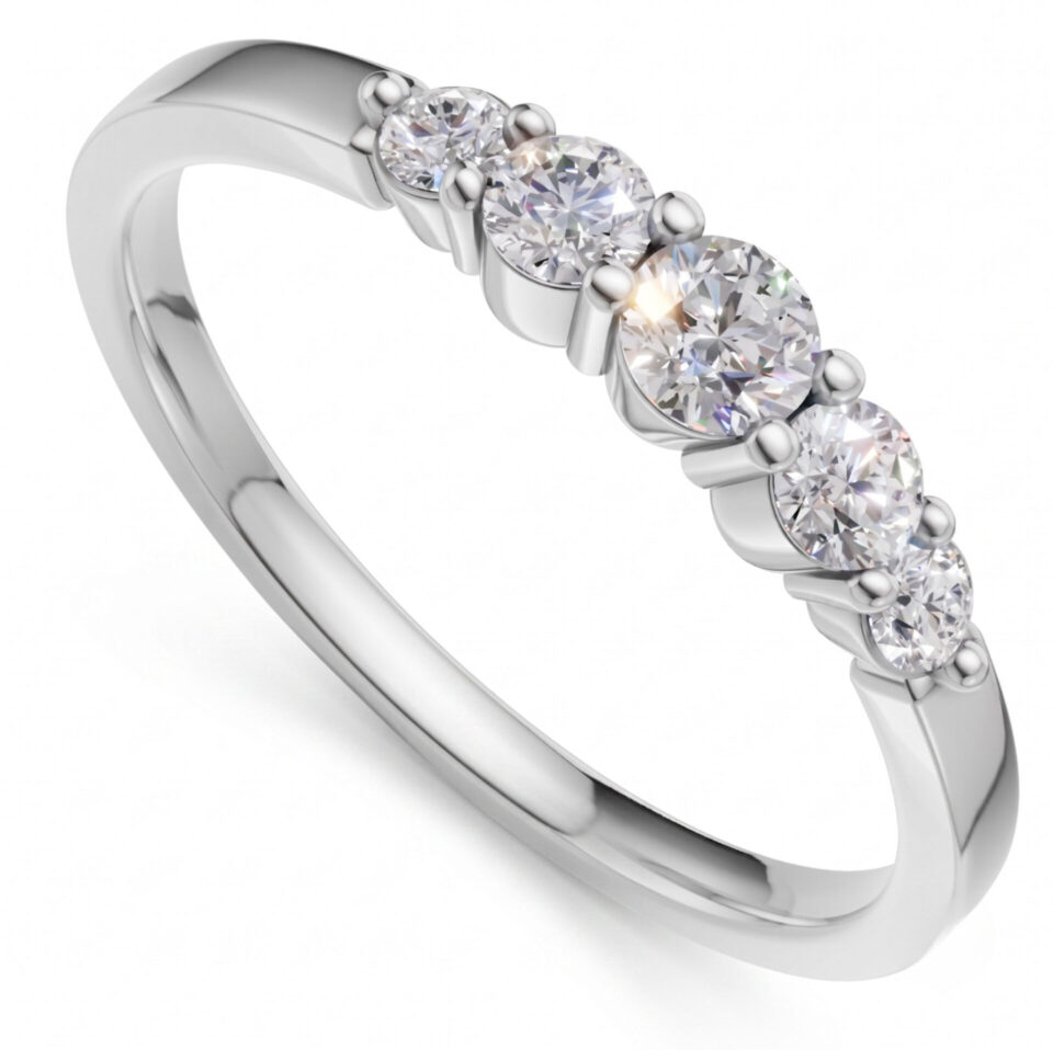 Pierścionek zaręczynowy z białego złota Sophia z diamentami 0.26 ct