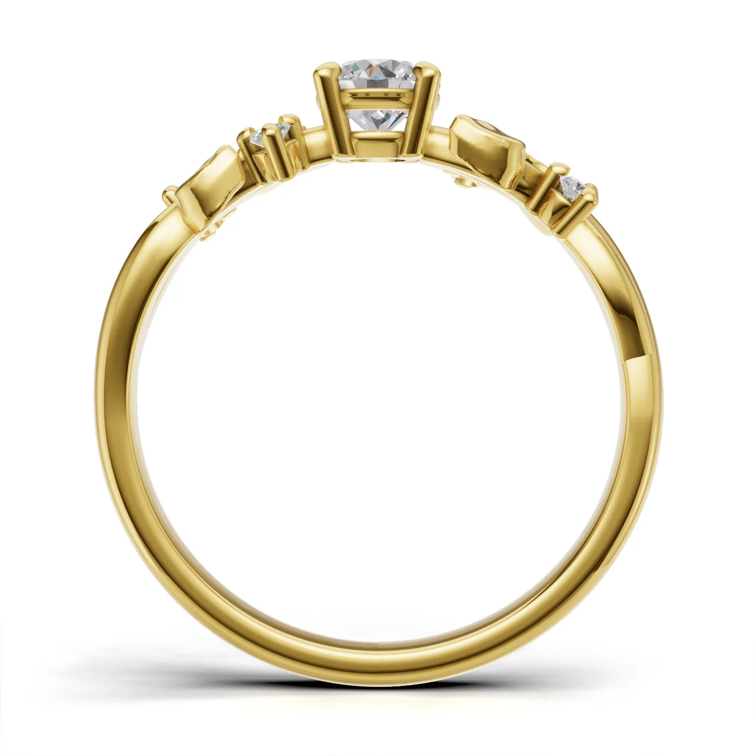 Pierścionek zaręczynowy z diamentami Rosalie z motywem listków GESELLE 0.34 ct (3)