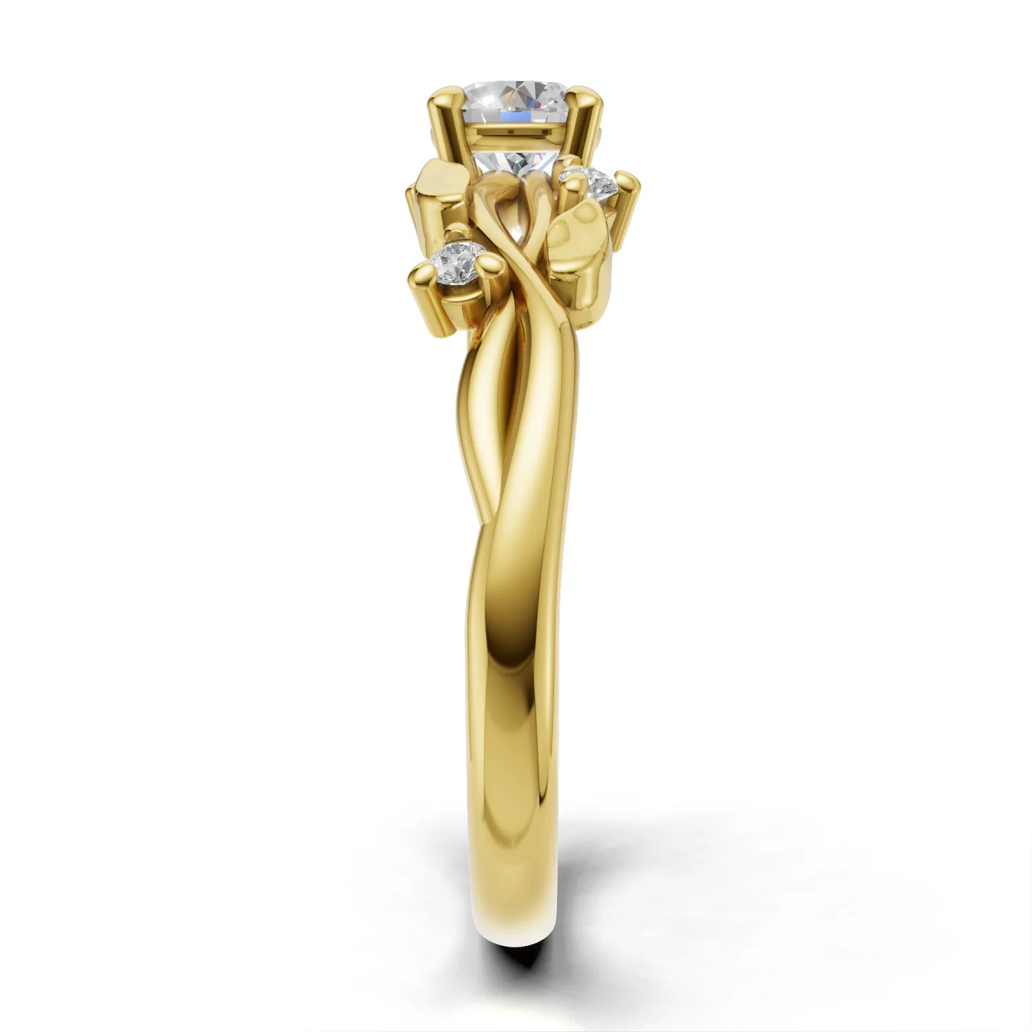 Pierścionek zaręczynowy z diamentami Rosalie z motywem listków GESELLE 0.34 ct (4)
