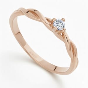 Pierścionek zaręczynowy z diamentem 0.10 ct Aurora I z różowego złota GESELLE