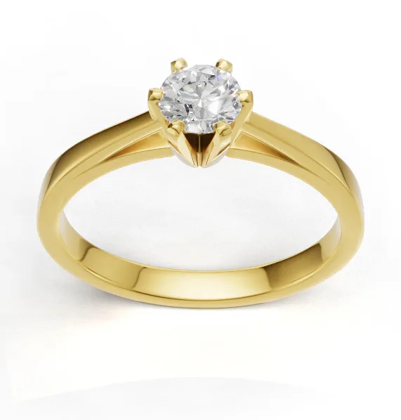 Pierscionek zareczynowy z diamentem Aida z zoltego zlota 0.30 ct GESELLE 2