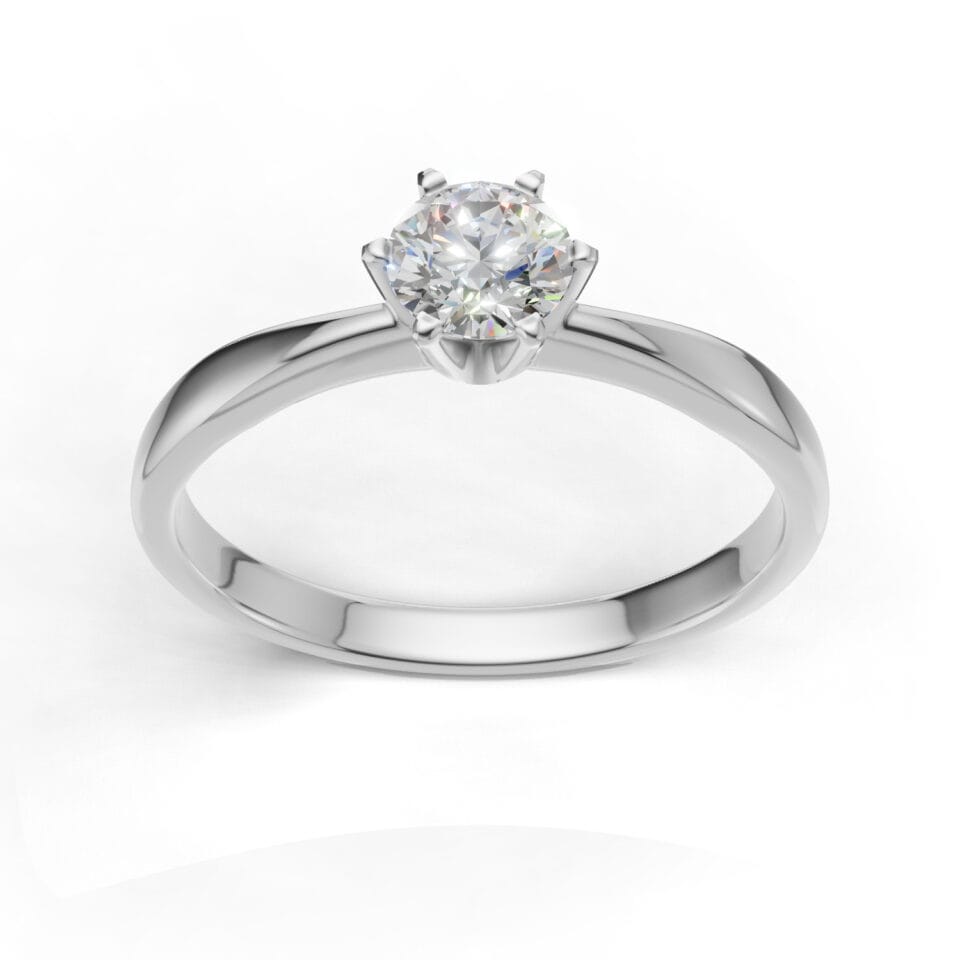 Pierscionek zareczynowy z diamentem Aveline z bialego zlota 0.30 ct GESELLE 2