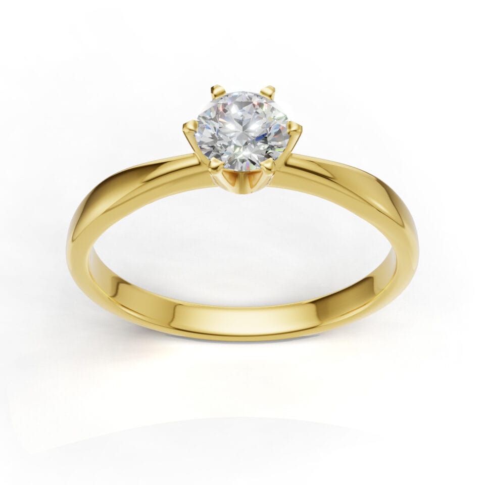 Pierscionek zareczynowy z diamentem Aveline z zoltego zlota 0.30 ct GESELLE 2
