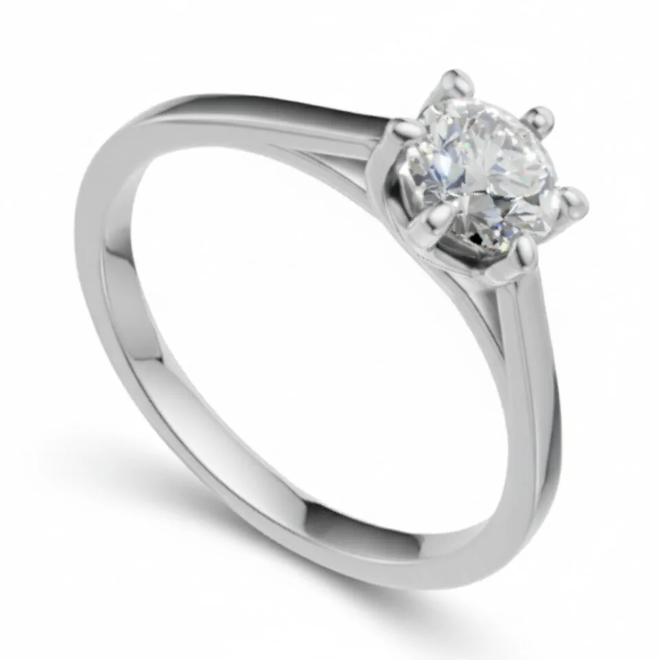 Pierścionek zaręczynowy z diamentem Clarissa z białego złota 0.50 ct GESELLE