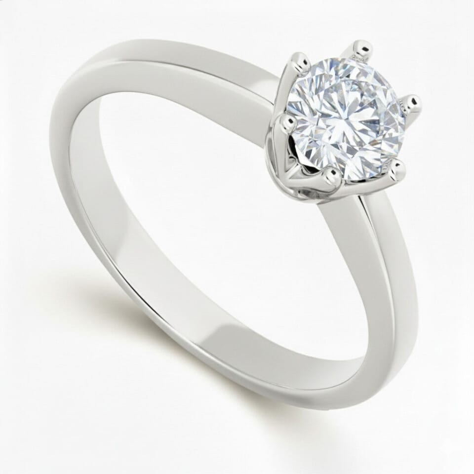Pierścionek zaręczynowy z diamentem Classic I z białego złota 0.50 ct GESELLE
