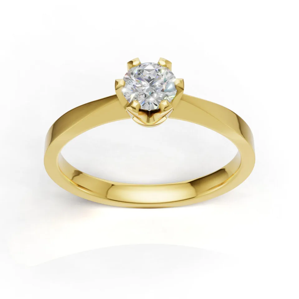 Pierscionek zareczynowy z diamentem Classic I z zoltego zlota 0.30 ct GESELLE 3