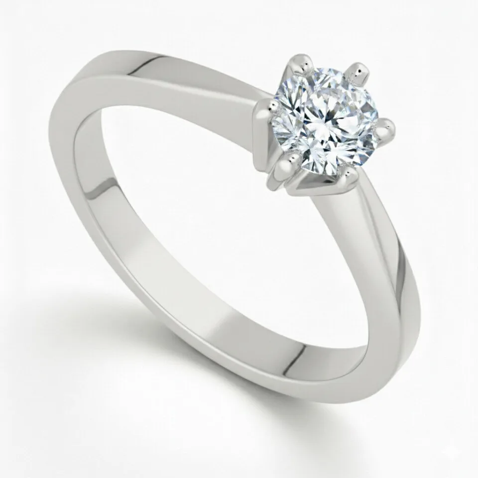 Pierścionek zaręczynowy z diamentem Classic III z białego złota 0.30 ct GESELLE