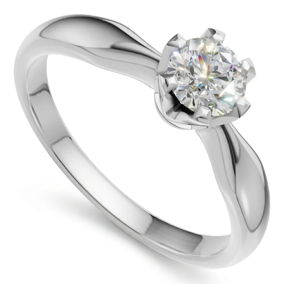 Pierścionek zaręczynowy z diamentem Classic VII z białego złota 0.25 ct GESELLE