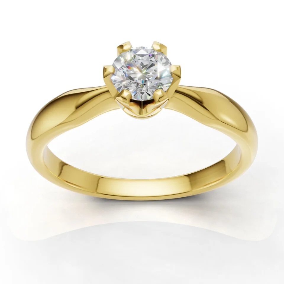Pierscionek zareczynowy z diamentem Classic VII z zoltego zlota 0.30 ct GESELLE 2