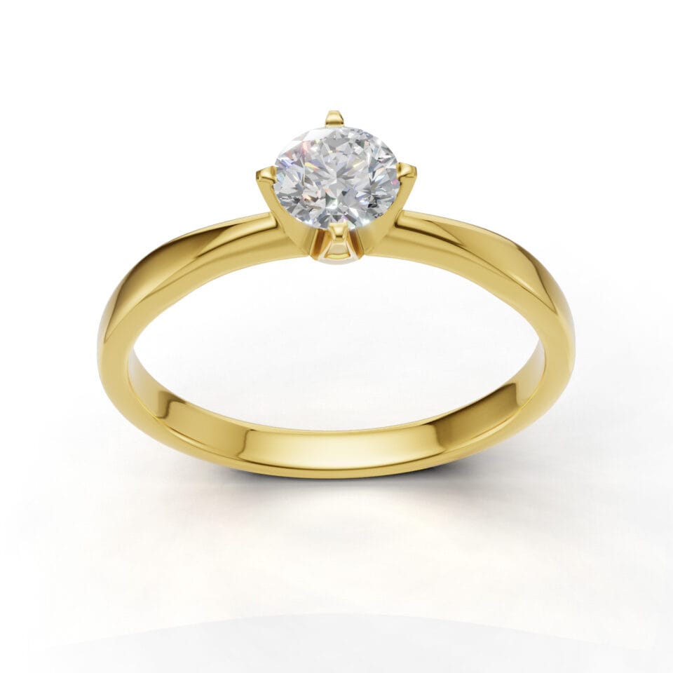 Pierscionek zareczynowy z diamentem Eveline z zoltego zlota 0.30 ct GESELLE 2