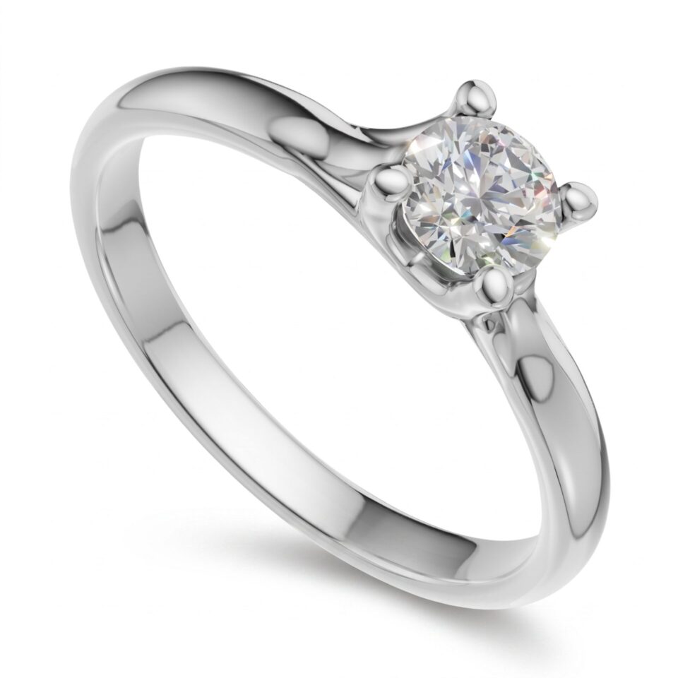 Pierścionek zaręczynowy z diamentem Klara z białego złota 0.25 ct GESELLE