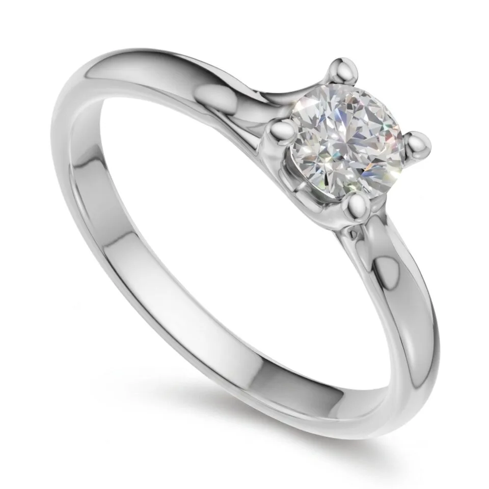 Pierścionek zaręczynowy z diamentem Klara z białego złota 0.25 ct GESELLE