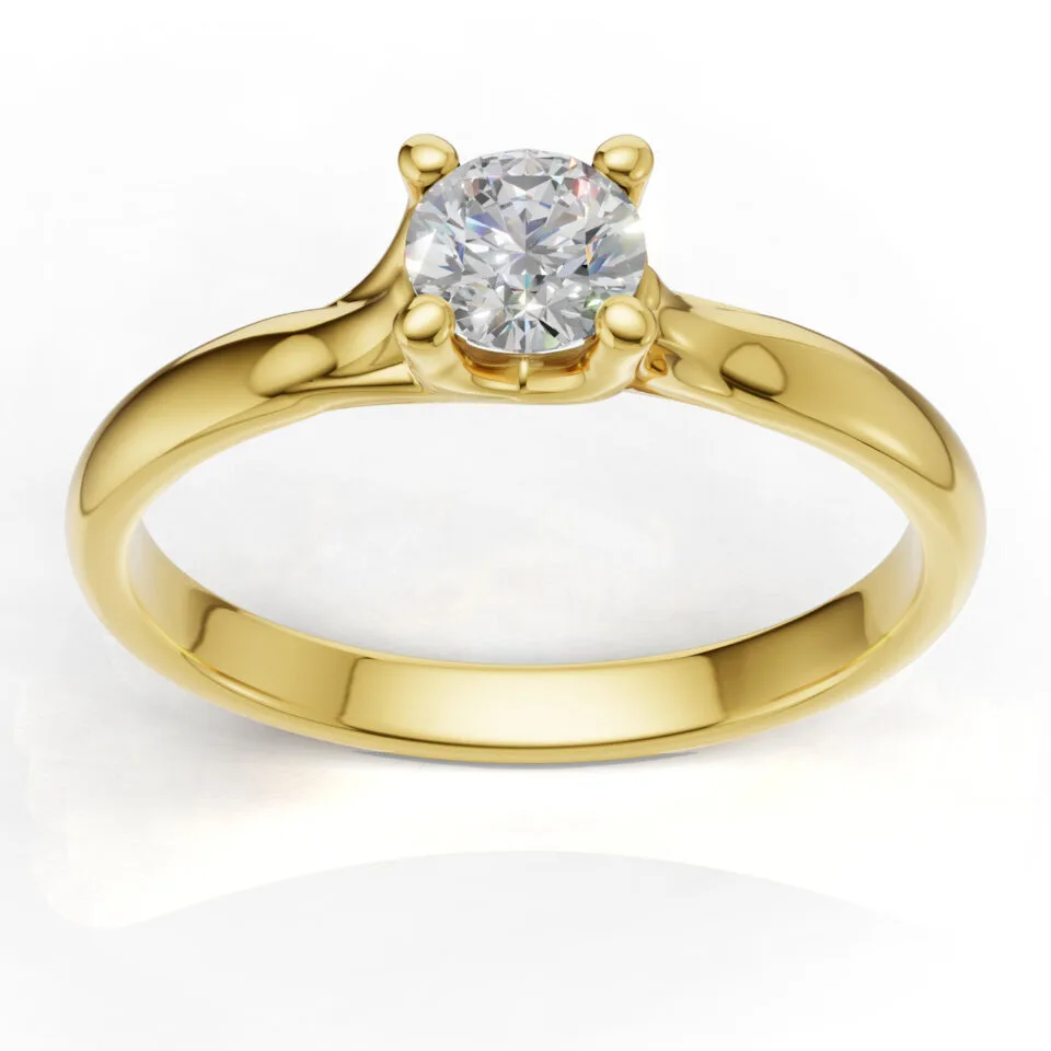 Pierscionek zareczynowy z diamentem Klara z zoltego zlota 0.25 ct GESELLE 1 1