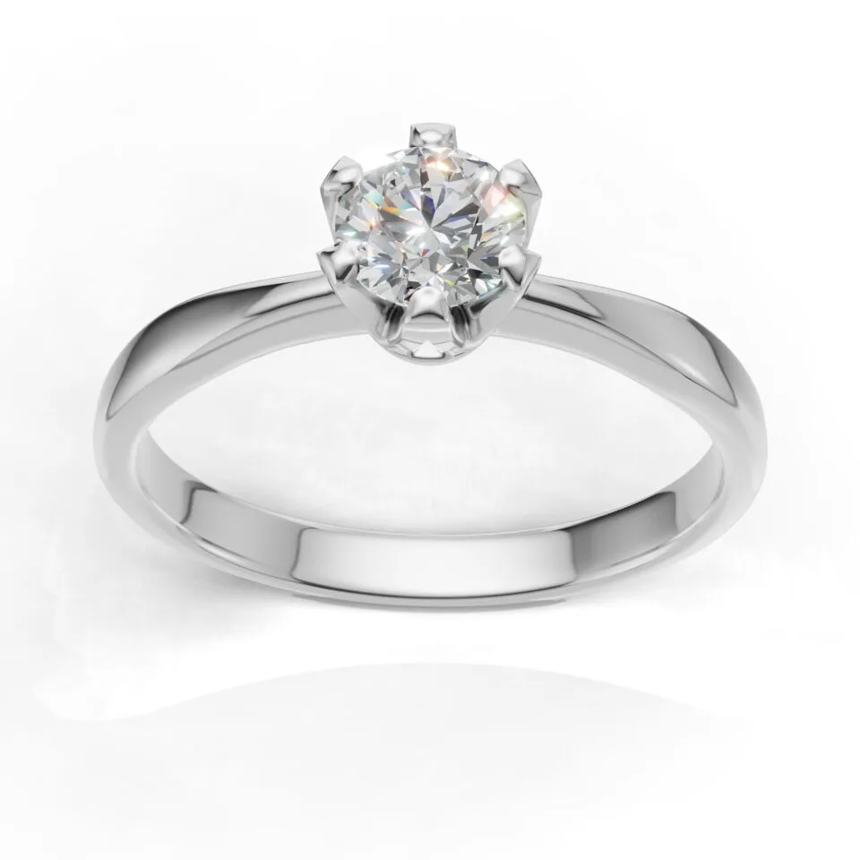 Pierscionek zareczynowy z diamentem Lisa z bialego zlota 0.30 ct GESELLE 2
