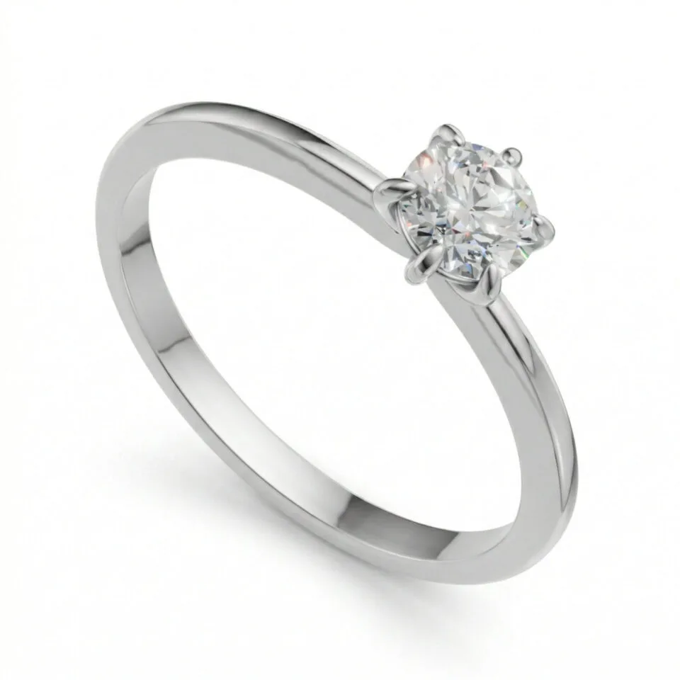 Pierścionek zaręczynowy z diamentem Loren z białego złota 0.30 ct GESELLE