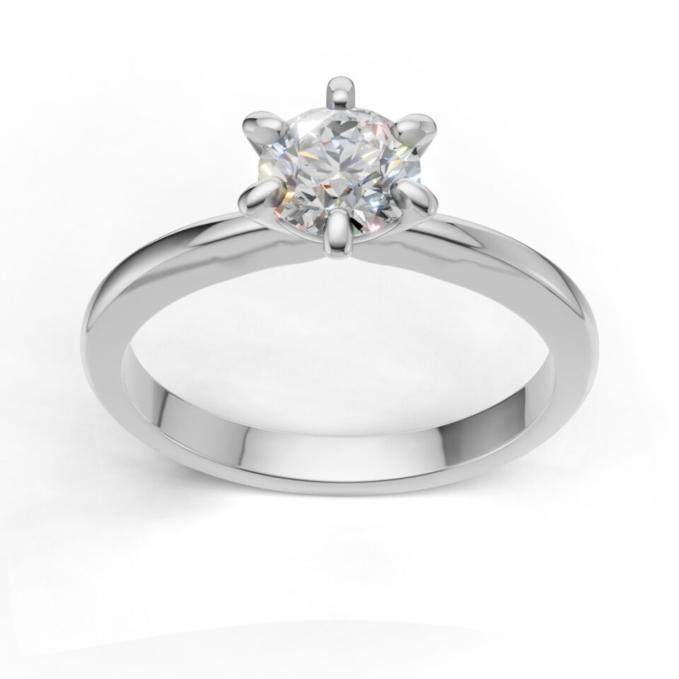 Pierscionek zareczynowy z diamentem Loreta z bialego zlota 0.40 ct GESELLE 1 1 1