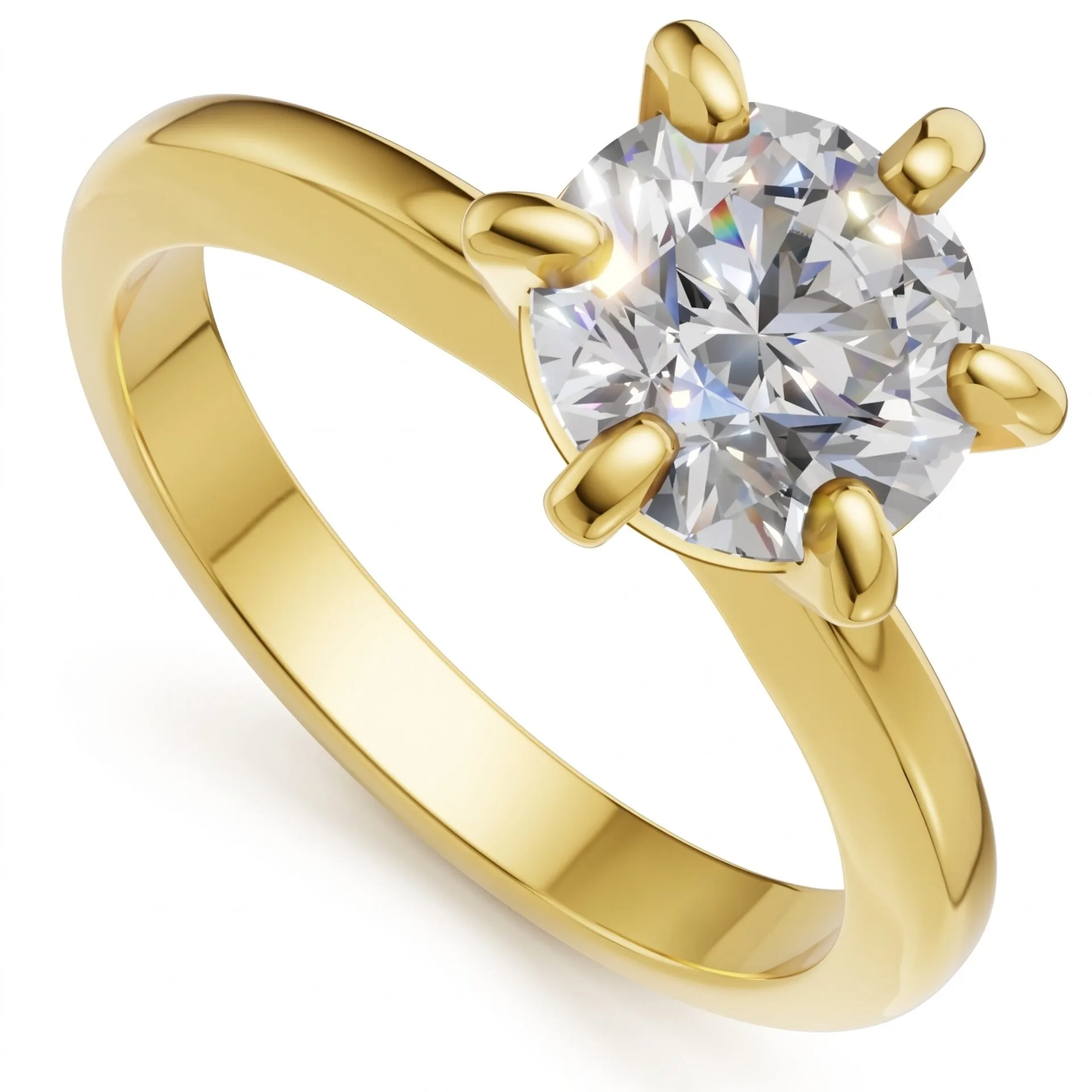 Pierścionek zaręczynowy z diamentem Loreta z żółtego złota 1.00 ct GESELLE