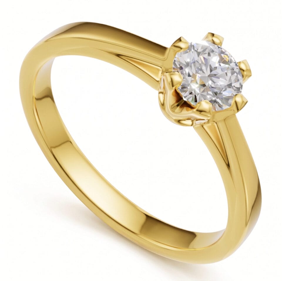 Pierścionek zaręczynowy z diamentem Lucia z żółtego złota 0.25 ct GESELLE
