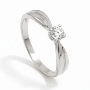 Pierścionek zaręczynowy z diamentem Lyra w białym złocie 0.25 ct GESELLE