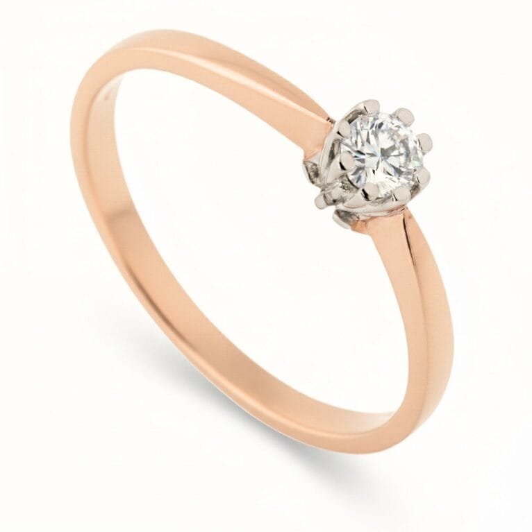 Pierścionek zaręczynowy z diamentem Motyl z różowego złota 0.50 ct GESELLE