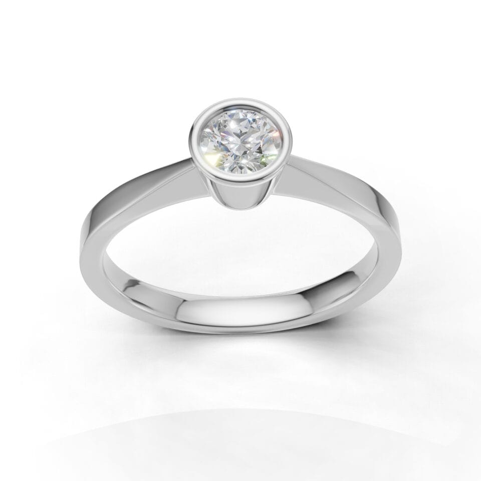 Pierscionek zareczynowy z diamentem Niva z bialego zlota 0.30 ct GESELLE 2
