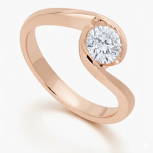Pierścionek zaręczynowy z diamentem Nova z różowego złota 0.50 ct GESELLE