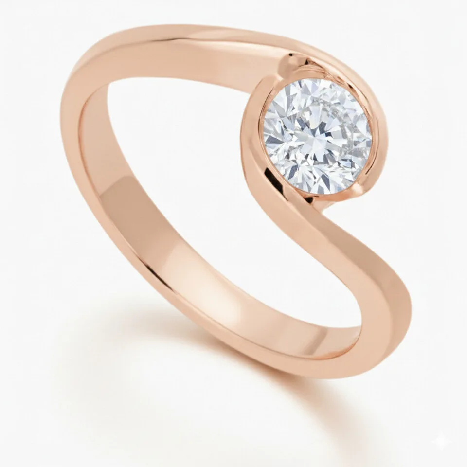 Pierścionek zaręczynowy z diamentem Nova z różowego złota 0.50 ct GESELLE