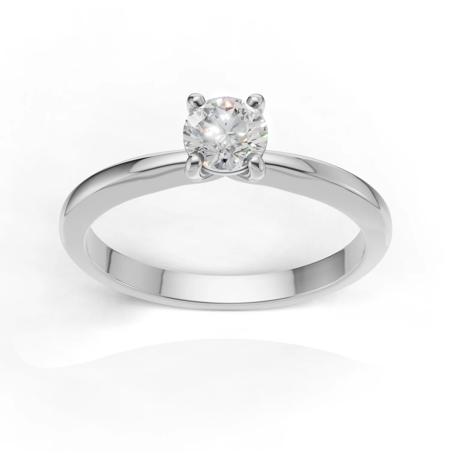 Pierścionek zaręczynowy z diamentem Solenne z białego złota 0.25 ct (1)