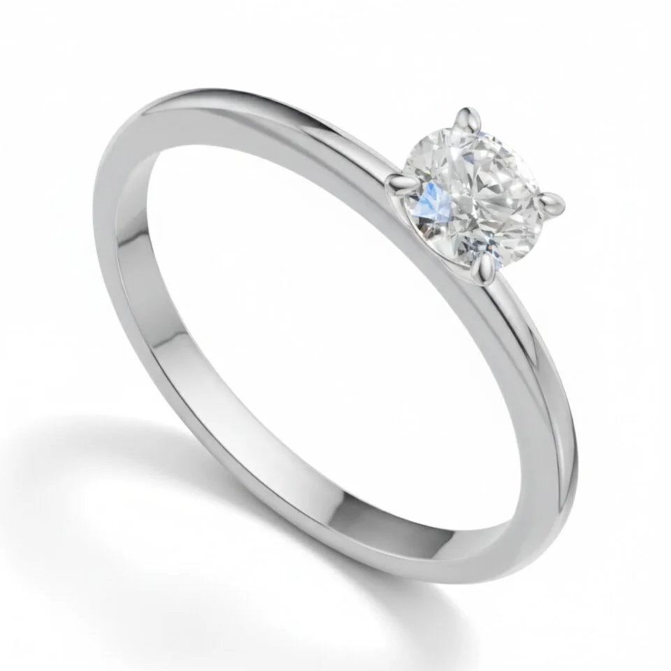Pierścionek zaręczynowy z diamentem Solenne z białego złota 0.30 ct GESELLE
