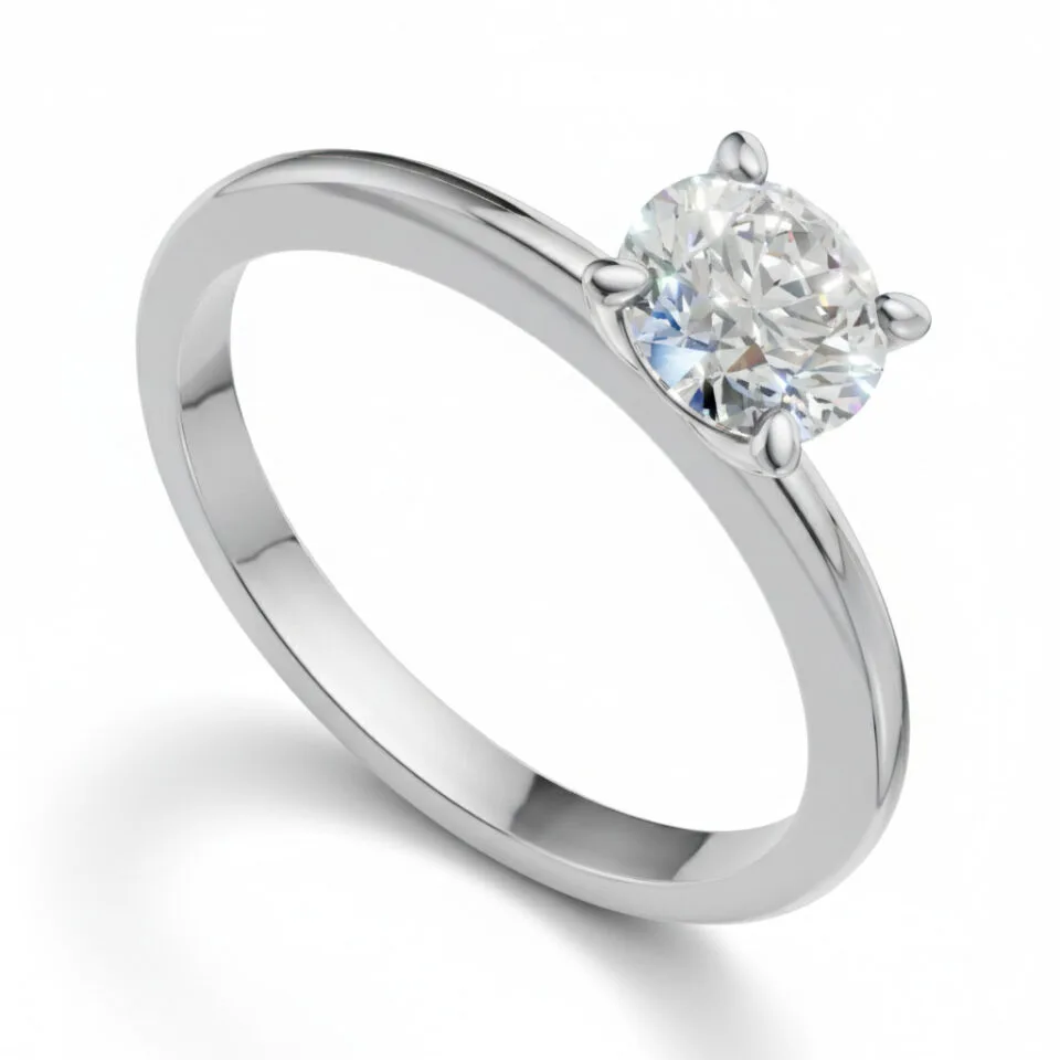 Pierścionek zaręczynowy z diamentem Solenne z białego złota 0.40 ct GESELLE