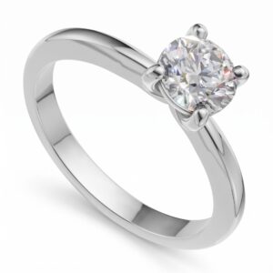 Pierścionek zaręczynowy z diamentem Solenne z białego złota 0.50 ct GESELLE