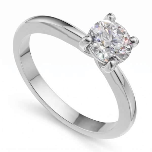 Pierścionek zaręczynowy z diamentem Solenne z białego złota 0.50 ct GESELLE