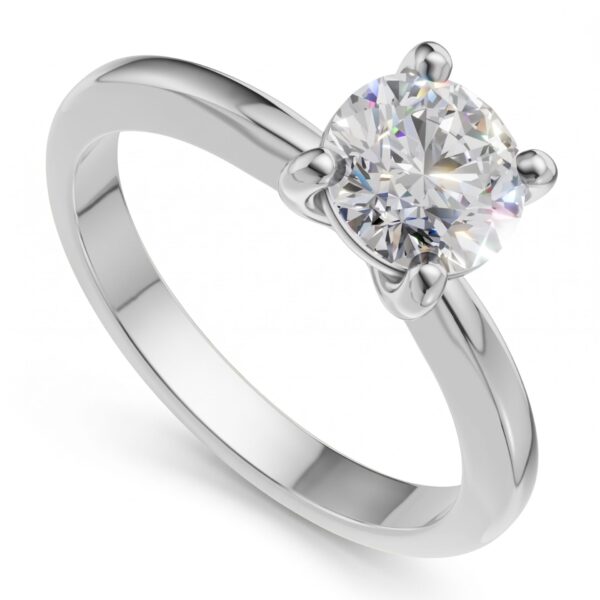 Pierścionek zaręczynowy z diamentem Solenne z białego złota 0.70 ct GESELLE