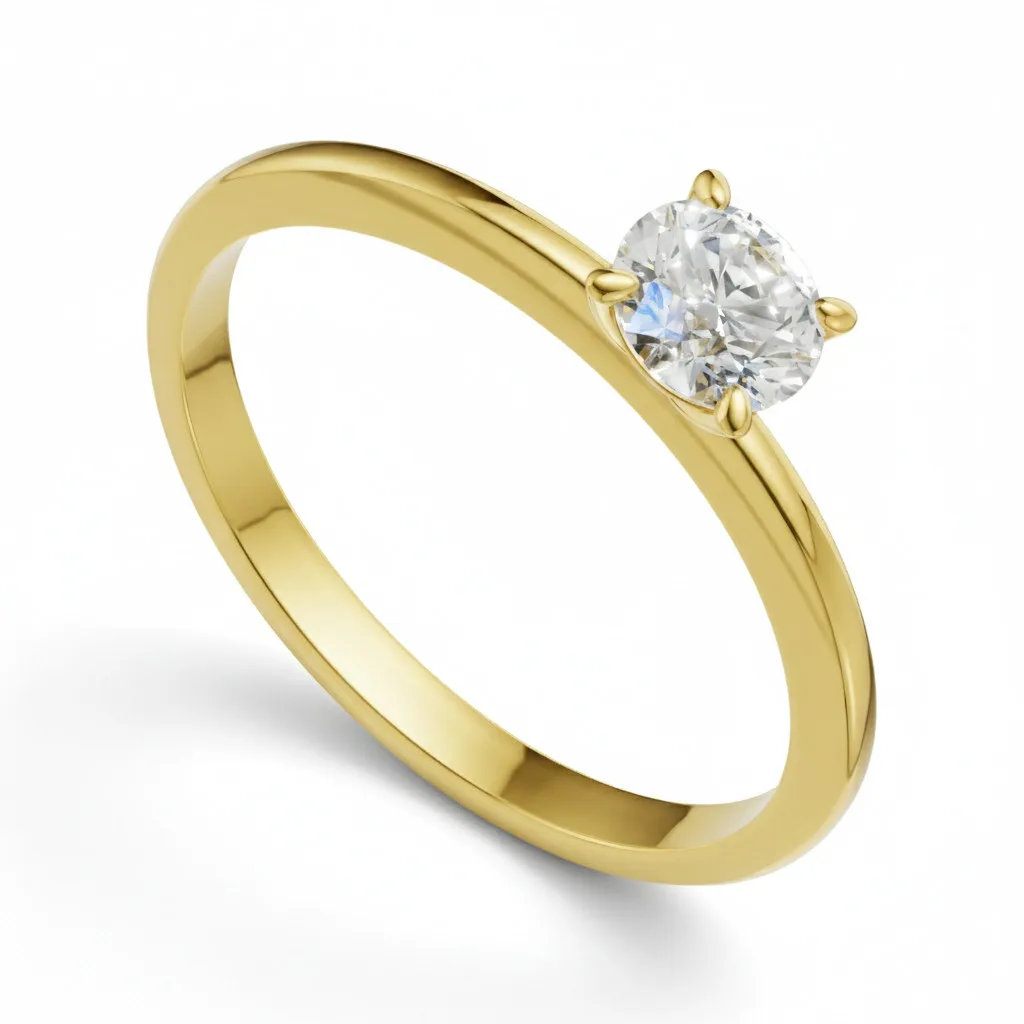 Pierścionek zaręczynowy z diamentem Solenne z żółtego złota 0.25 ct GESELLE