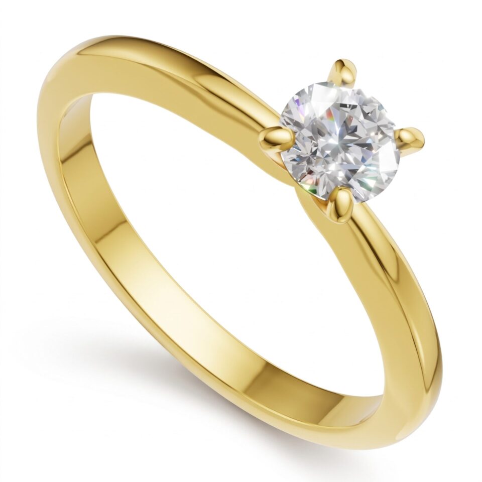 Pierścionek zaręczynowy z diamentem Sorelle z żółtego złota 0.25 ct GESELLE
