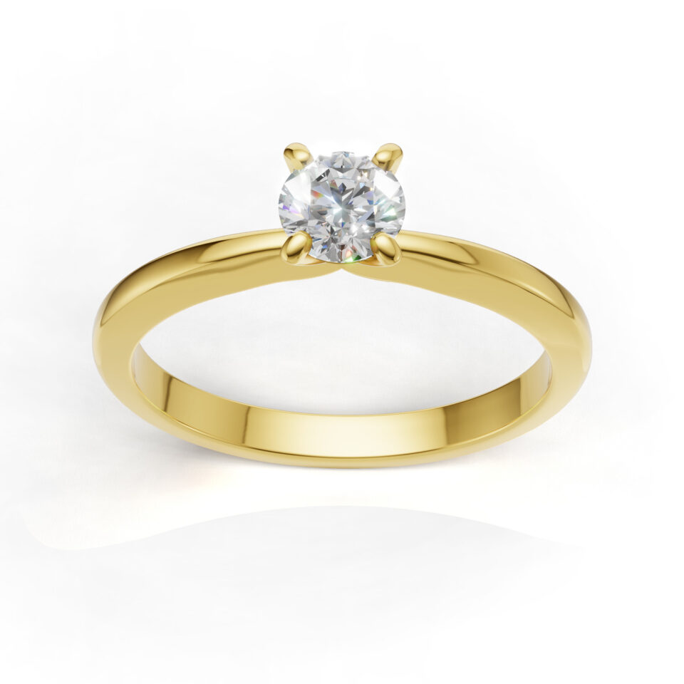 Pierscionek zareczynowy z diamentem Sorelle z zoltego zlota 0.30 ct GESELLE 1 1