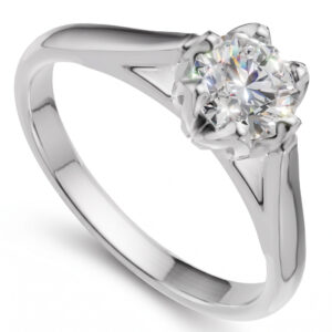 Pierścionek zaręczynowy z diamentem The Tulip z białego złota 0.50 ct GESELLE