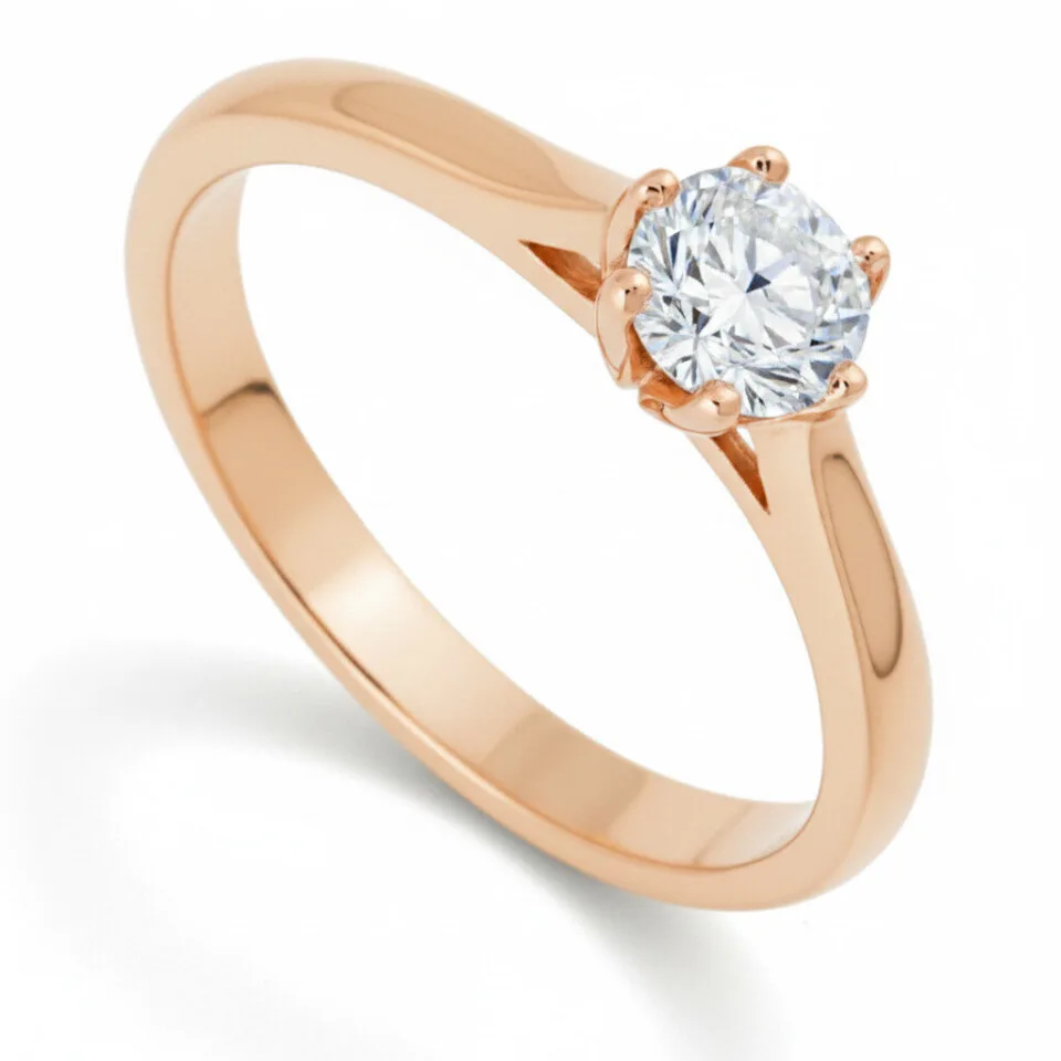 Pierścionek zaręczynowy z diamentem The Tulip z różowego złota 0.30 ct GESELLE