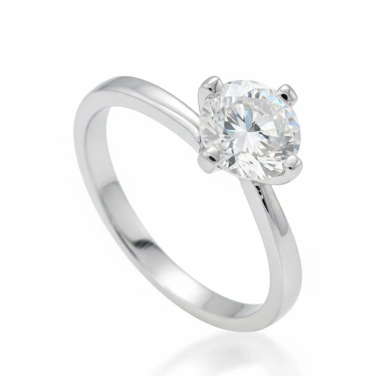 Pierścionek zaręczynowy z diamentem Twist I z białego złota 1.00 ct GESELLE