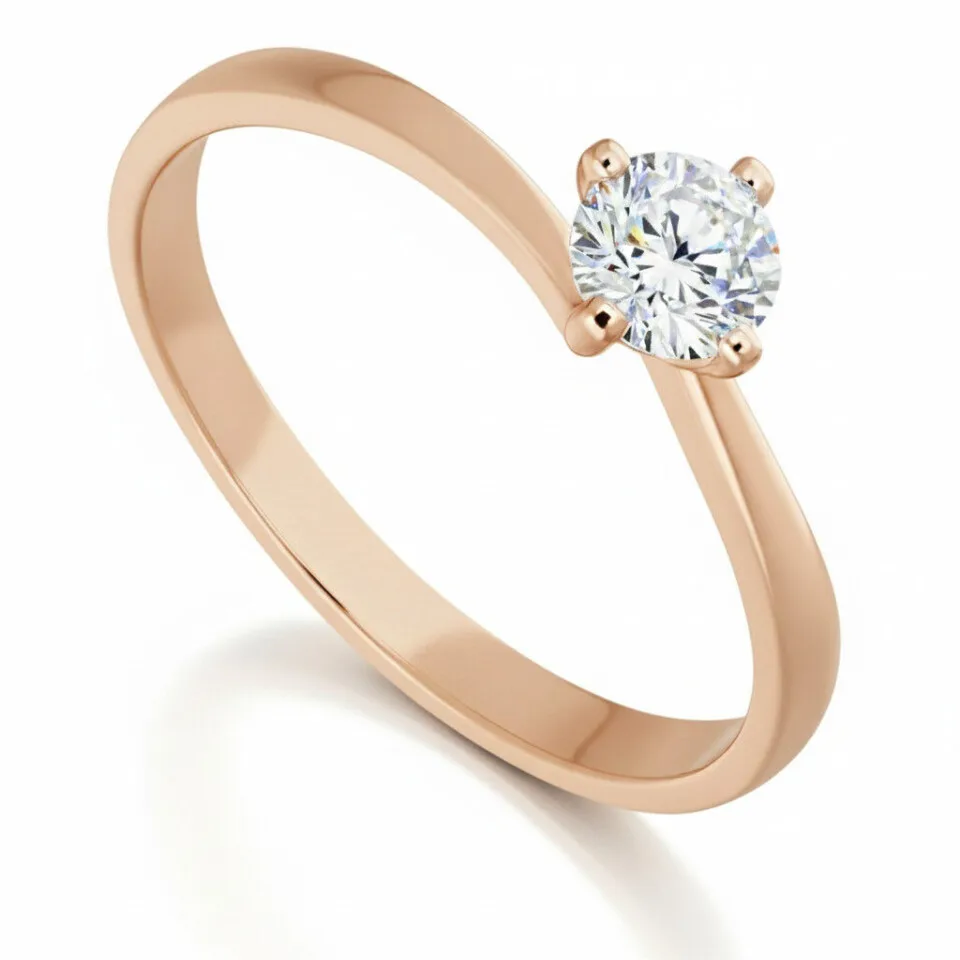 Pierścionek zaręczynowy z diamentem Twist I z różowego złota 0.30 ct GESELLE