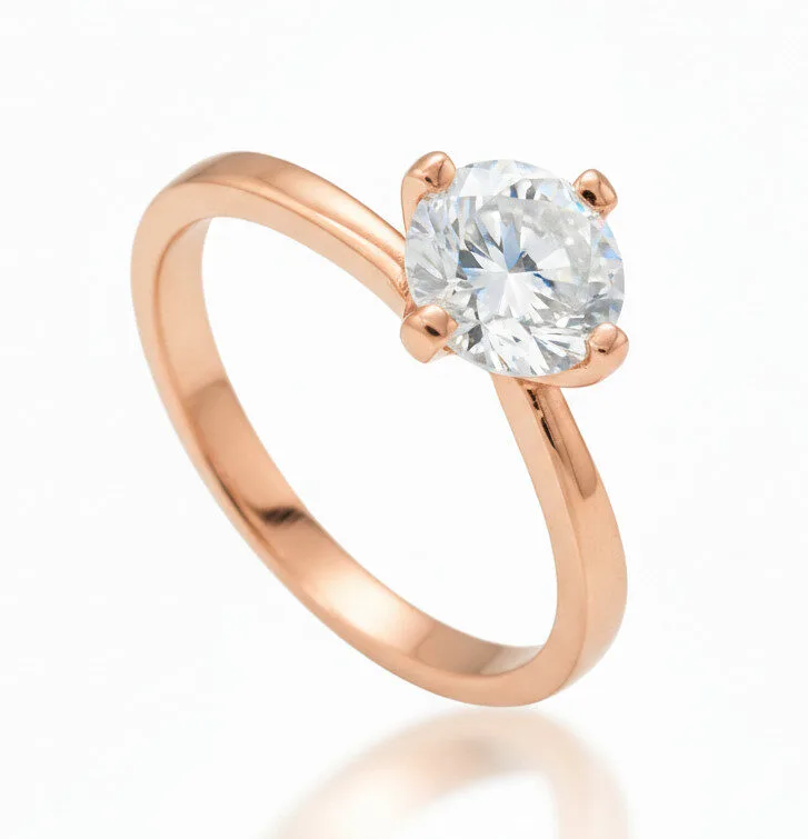 Pierścionek zaręczynowy z diamentem Twist I z różowego złota 1.00 ct GESELLE
