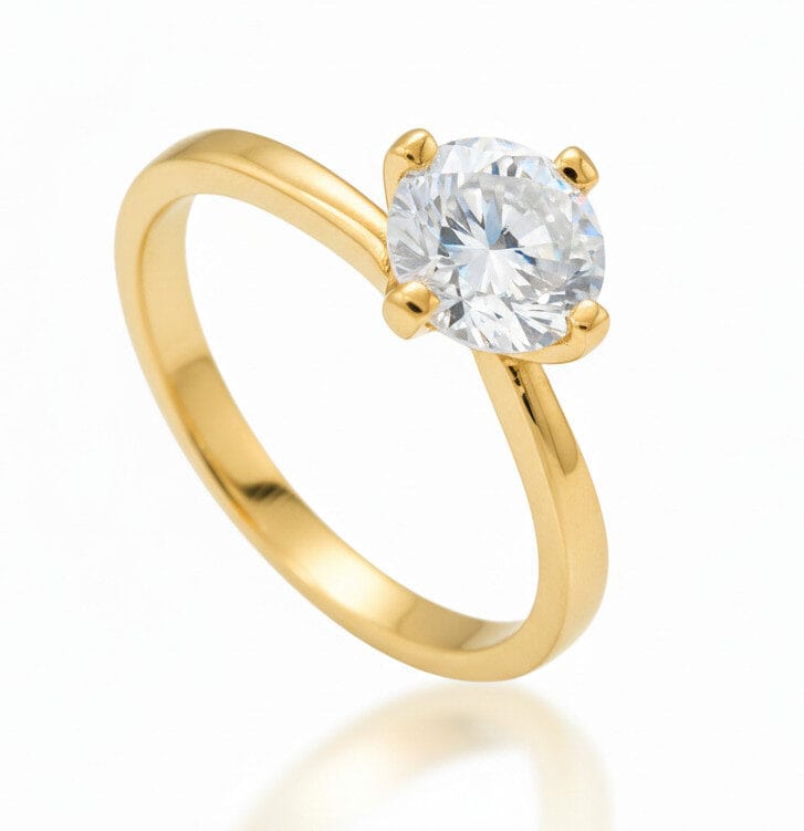 Pierścionek zaręczynowy z diamentem Twist I z żółtego złota 0.90 ct GESELLE