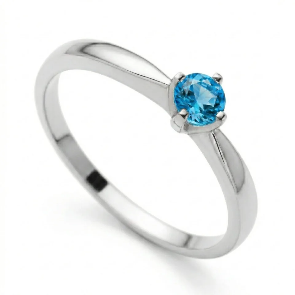 Pierścionek zaręczynowy z topazem Classic II z białego złota GESELLE